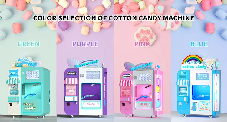 Automatic Cotton Candy Vending Machine Which is totally Automatic and colorful