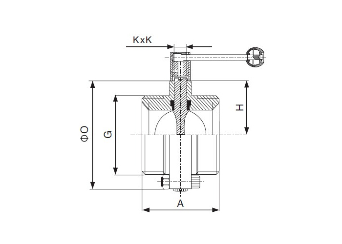 Dimension of Sanitary Threaded Butterfly Valve – 3A Series