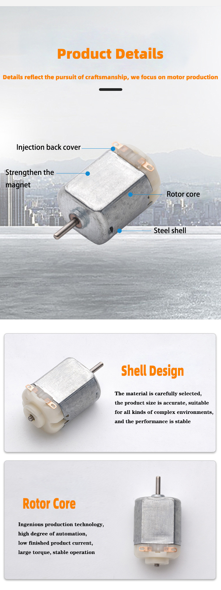 Faradyi Customized Electronic 130 Micro Dc Drive Motor 3v-6v Miniature Small Diy Toy Dc Motor