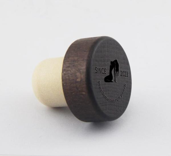 Engraved Logo Wood Bar Top Cork Synthetic Glass Bottle Stopper for Liquor and