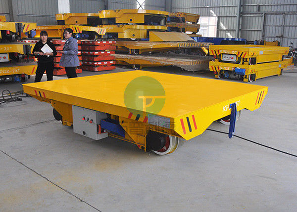 Flatbed Automatic Motorized Rail Guided Foundry Industry Transfer Carts Suppliers