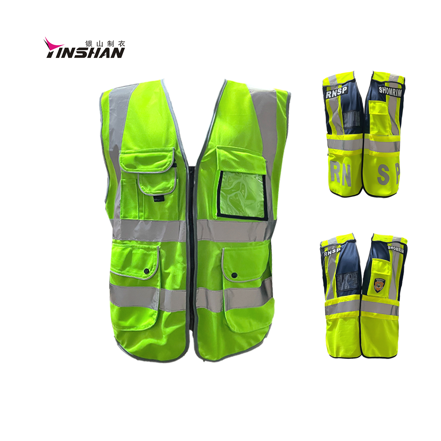 Custom Men's Reflective Work Vest with Pockets and Logo Quick Dry Construction Clothing