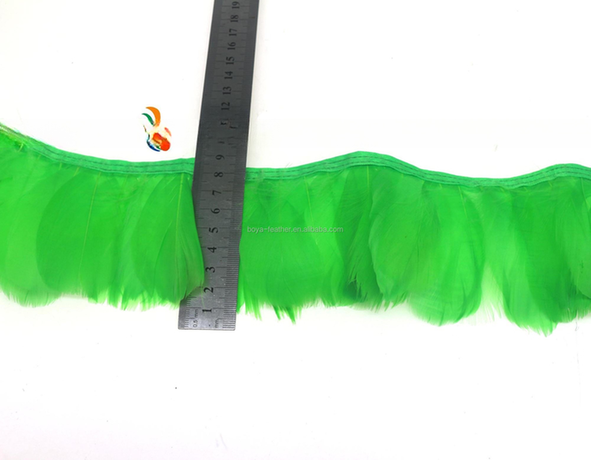Dyed Goose Nagoire Feather Fringe Trim with Satin Ribbon and Fashionable