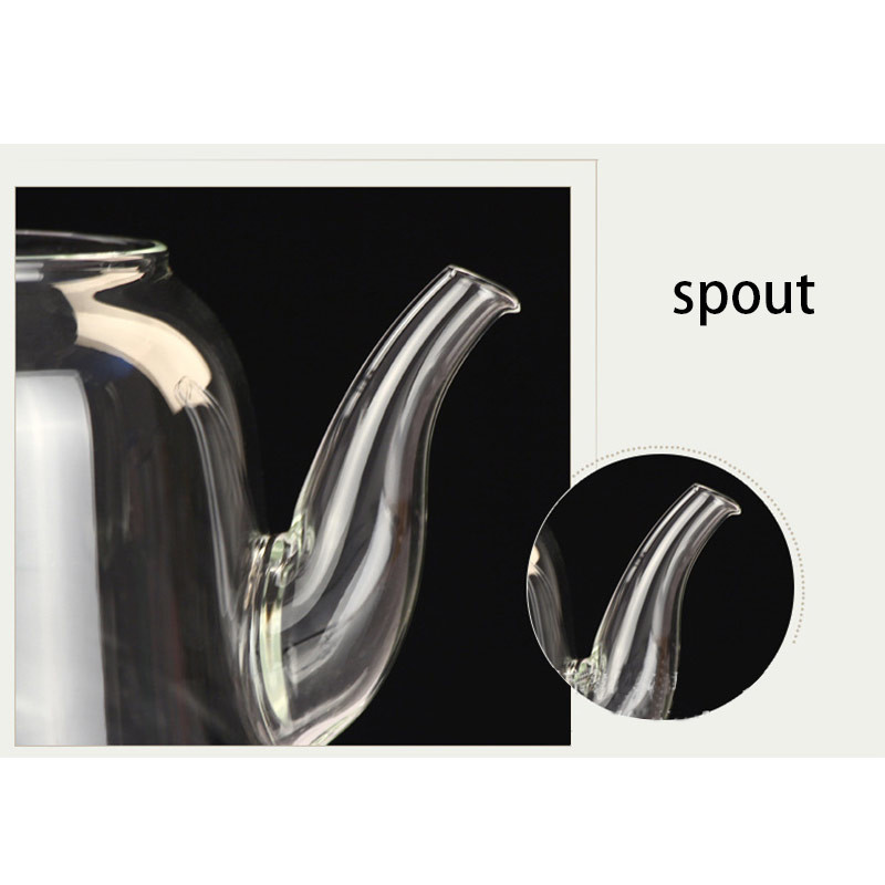 Borosilicate Flower Heat Resistant Glass Teapot With Filter