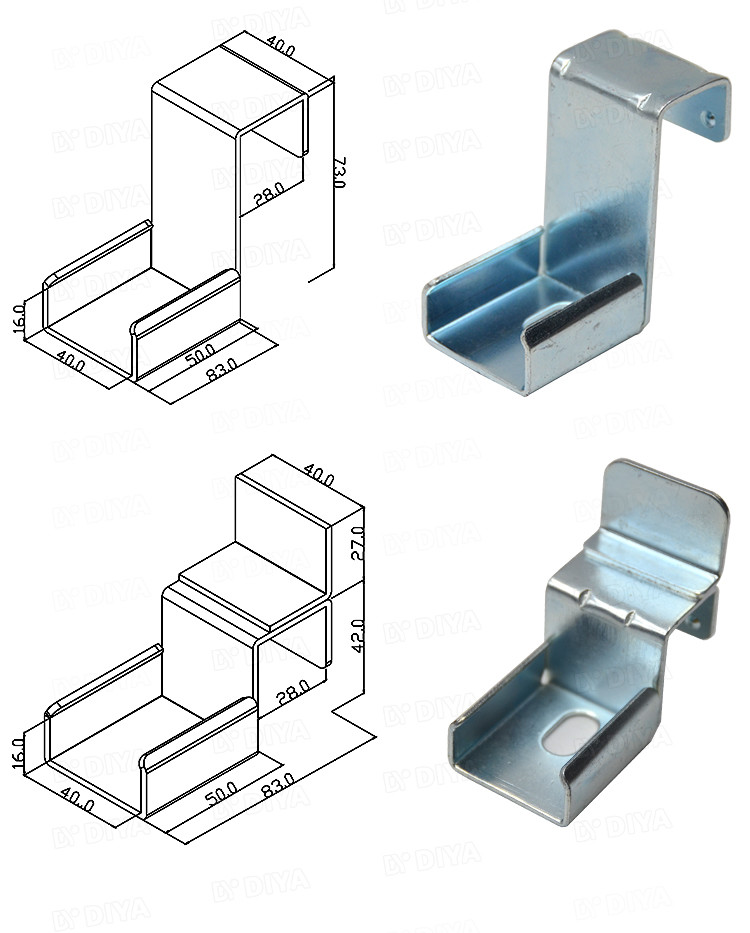 Rack System Sliding Track Hardware / Roller Track Sheet Metal Connectors