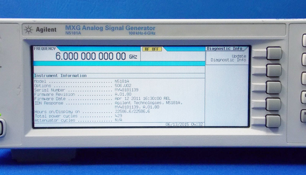 N5181A MXG RF Analog Signal Generator 100 KHz - 1GHz With 3 GHz or 6GHz Optional