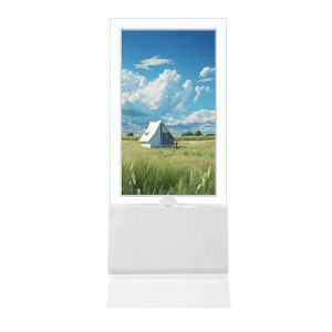 Transparent Floor Standing Kiosk Double Sided LCD Display Signage