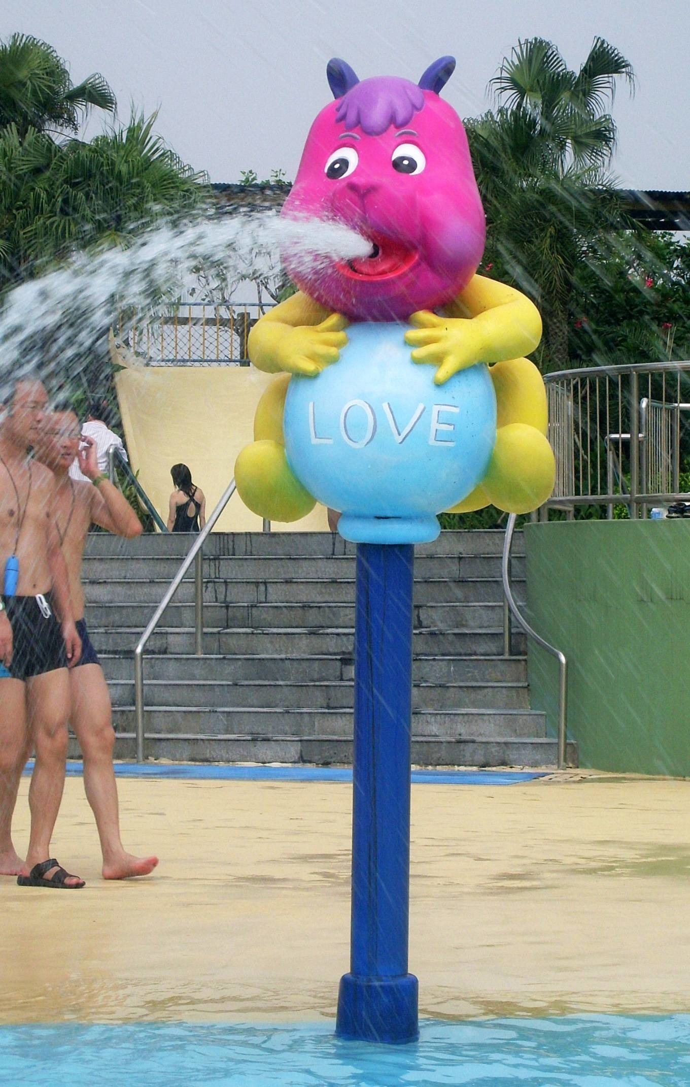 PVC Kids Recreation Spray Park Equipment / Purple Splash Park Equipment