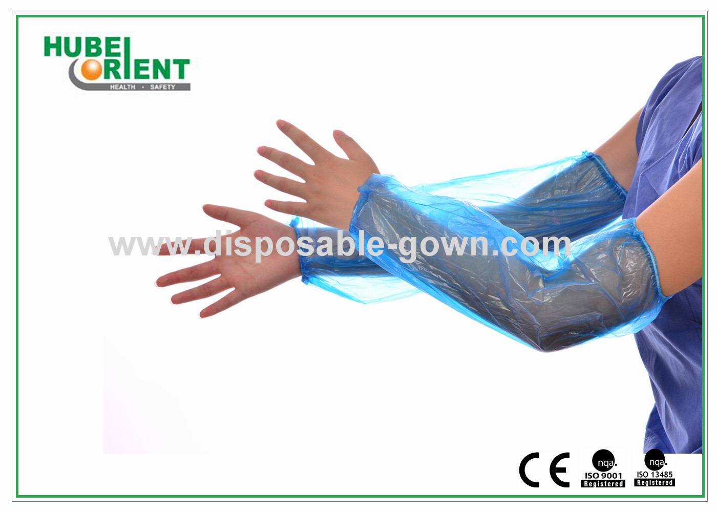 PE Waterproof Disposable Use 16 Or 18 Inch PE Arm Sleeves For Food Industry/Restaurant