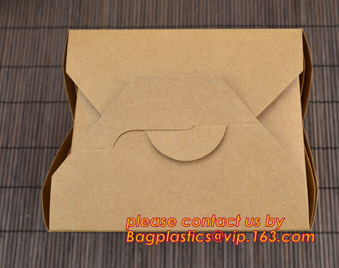 Cheap Cardboard foldable kraft paper lunch box with window,Lunch noodle fast food kraft paper box by customized logo pri