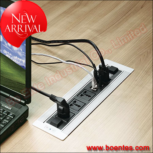 Conference Desktop HD-MI Motorized Pop Up Socket with media Cable Cubby