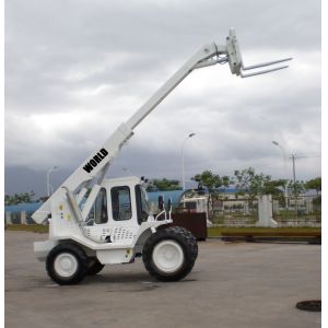 China Joystick Hydraulic Telescopic Forklift Hydraulic Brakes Steering Type on sale
