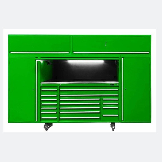 Quality Garage Workshop Tool Storage 128" US General Tool Box with 16 Drawers and Side Locker for sale