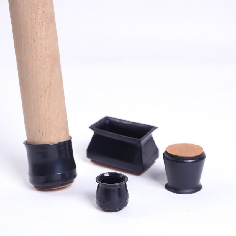 Silicone Chair Leg Floor Protectors Furniture Leg Protectors With Felt Black Table Leg Pad Brown