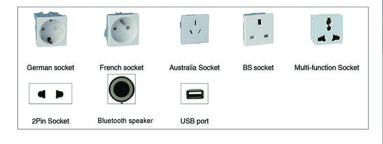 Circular Kitchen Pop Up Sockets Waterproof Desktop Pop Up Electrical Outlet