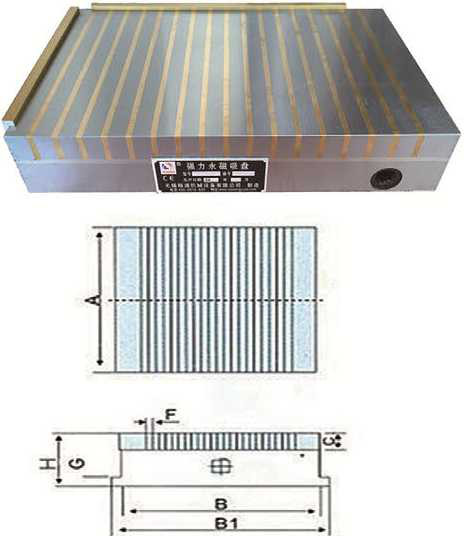 XCM91 20Kg/Cm2 Solid Rectangular Permanent Magnetic Chuck for CNC milling machine