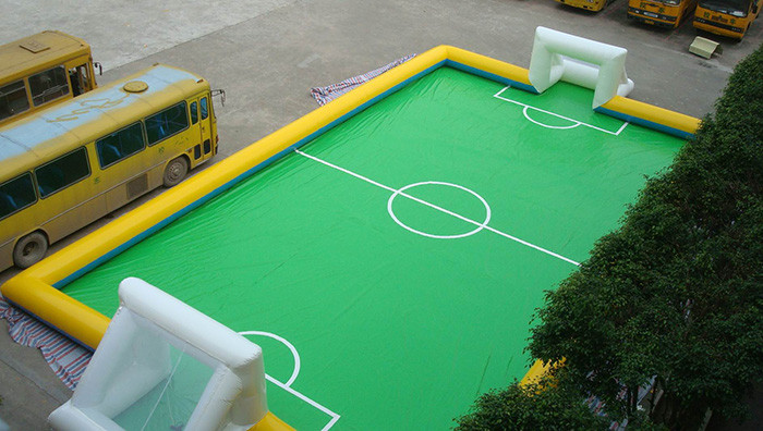 11 Person PVC Inflatable Football Field , Football Game Inflatable Field for Outdoor Sport