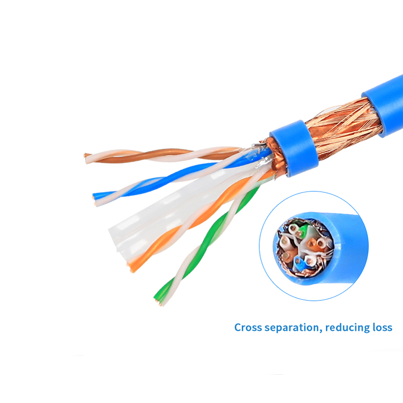 Gigabit CAT6A Lan Cable Pure Oxygen Free Copper Shielded Twisted 4 Pairs