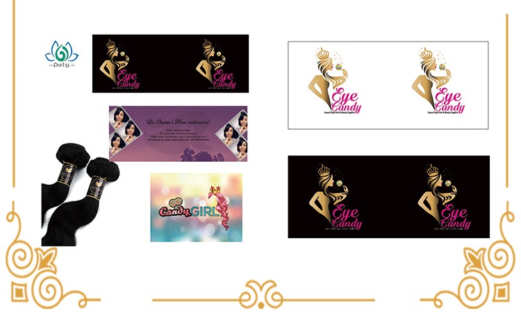 Custom High Adhesive Hair Bundle Labels Waterproof For Hair Extension