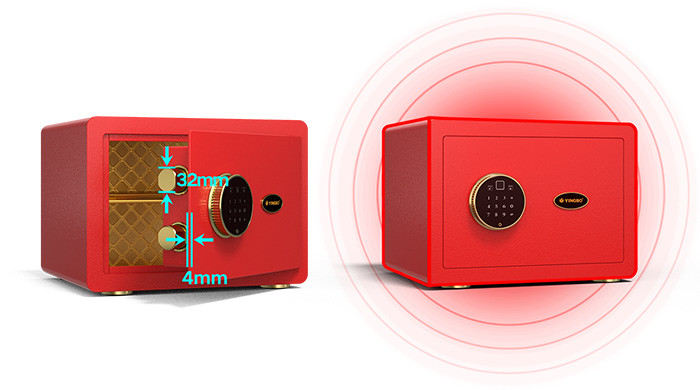 H250mm Dual Alarm Home Safe Box Electronic Lock With Hammer Surface Treatment