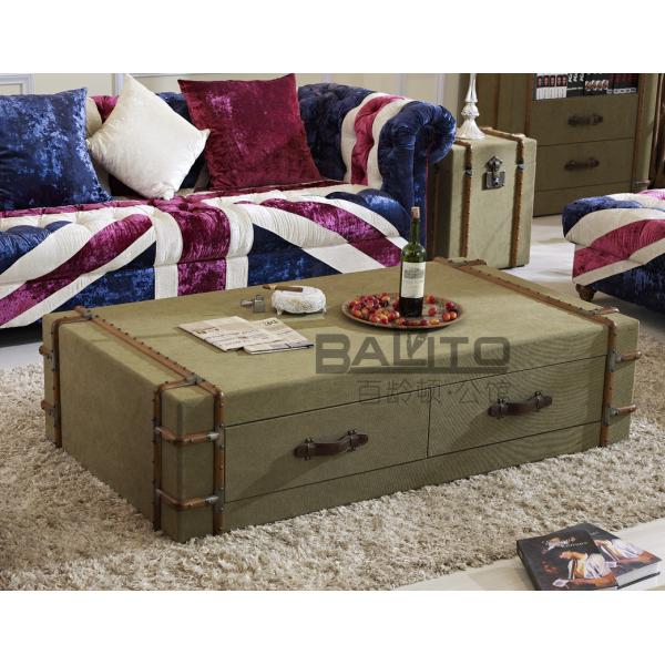 Quality classic old style antique canvas coffee table box furniture for sale