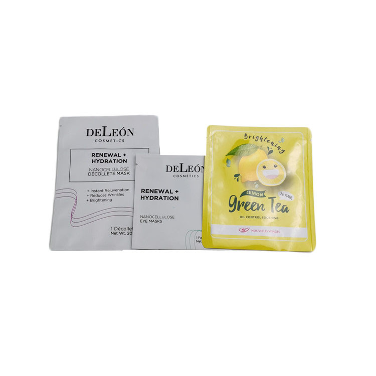 Aluminum Foil Resealable Packaging Bags Matt / Glossy Finish Mylar Cosmetic Face Mask Packing