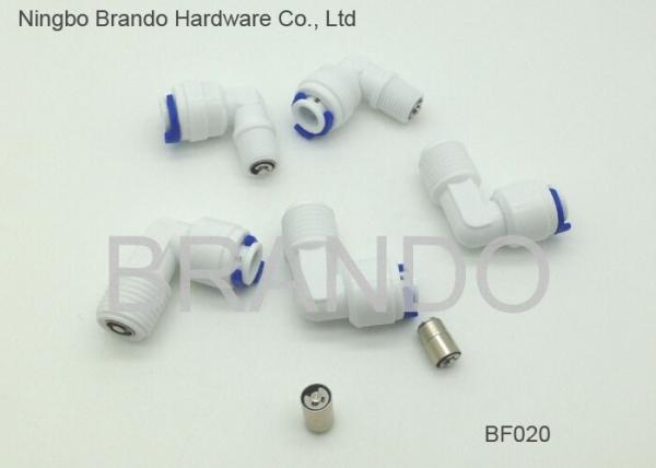 Plastic Housing Elbow Check Valve Adapter for Controling Flow / RO Fittings