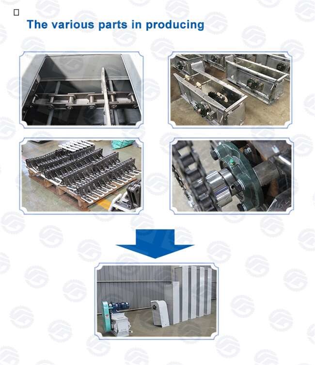 2mm Carbon Steel Scraper Grain Chain Conveyor For Material Transportation