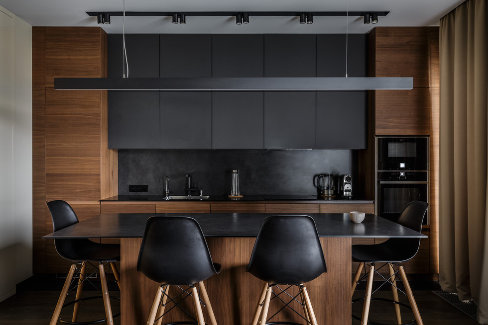Modular Kitchen Cabinets Black Lacquer Luxury Furniture with Drawer Slide Accessories