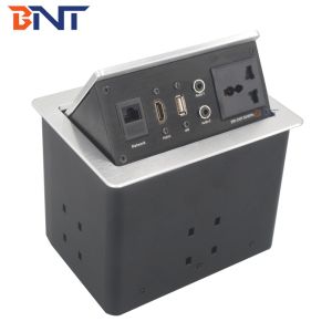 Conference Desktop Power Sockets , Pneumatic Table Pop Up Socket Box