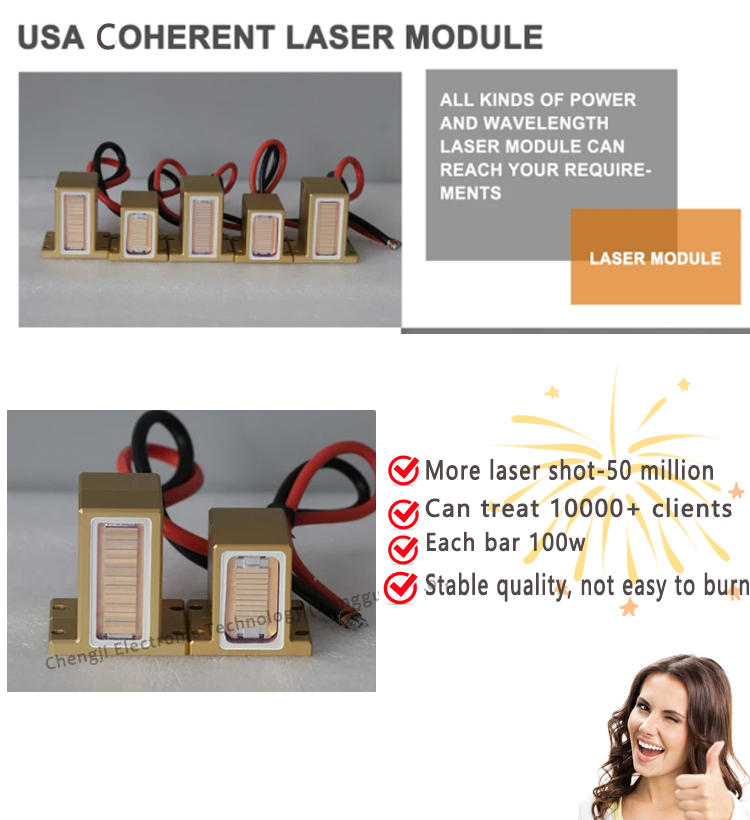 1000W Diode Ice Laser Machine Triple Waves Laser Hair Reduction Machine 755nm 808nm 1064nm