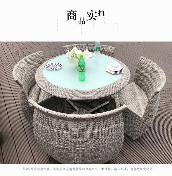 Outdoor Rattan Table And Chairs Set , Garden Patio Table Set UV Resistant