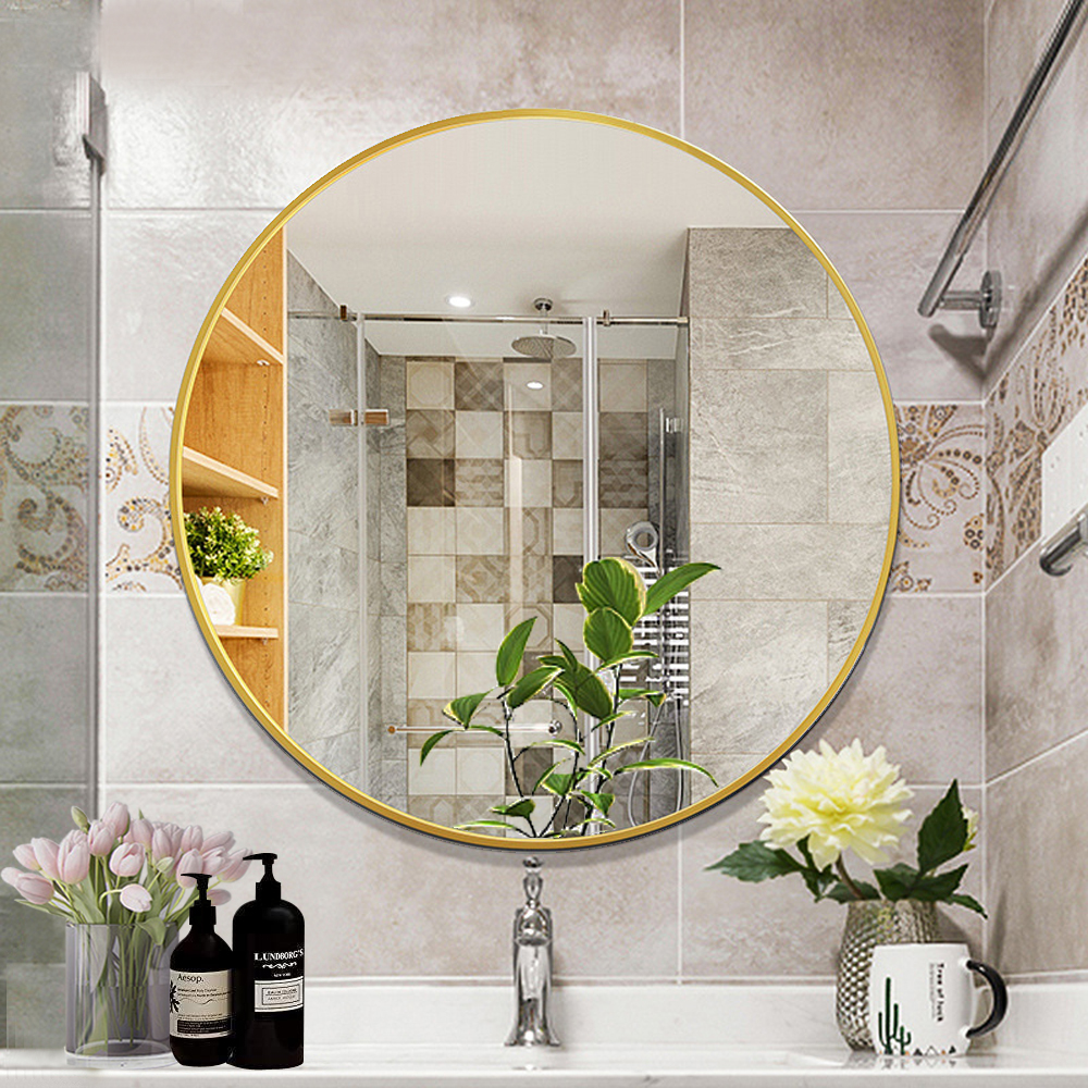 Huge Hotel Hair Station Funky Toilet Full Length Salon Sticker Round Mirror Wall Decor