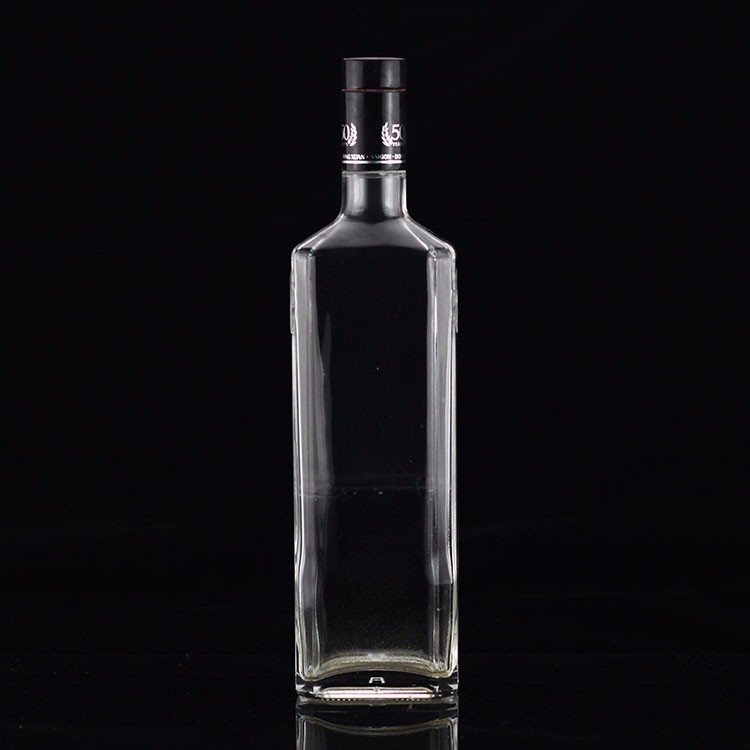 Engraved Surface 750ml Glass Bottle for Industrial and Glass Collar in Mexico Tequila