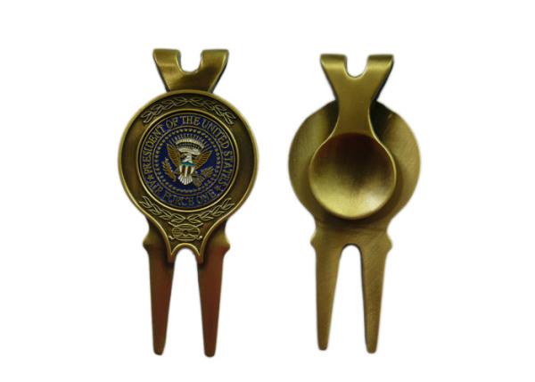 Zinc Alloy Personalized Air Force One Golf Divot Tool And Ball Markers, With