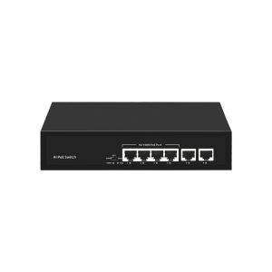  Transmit Rate 10/100/1000Mbps Photon PTD1006-4P-2F AI POE Switch 6-Port Network Switch with 4*100M PoE Ethernet 2FE Uplink Manufactures