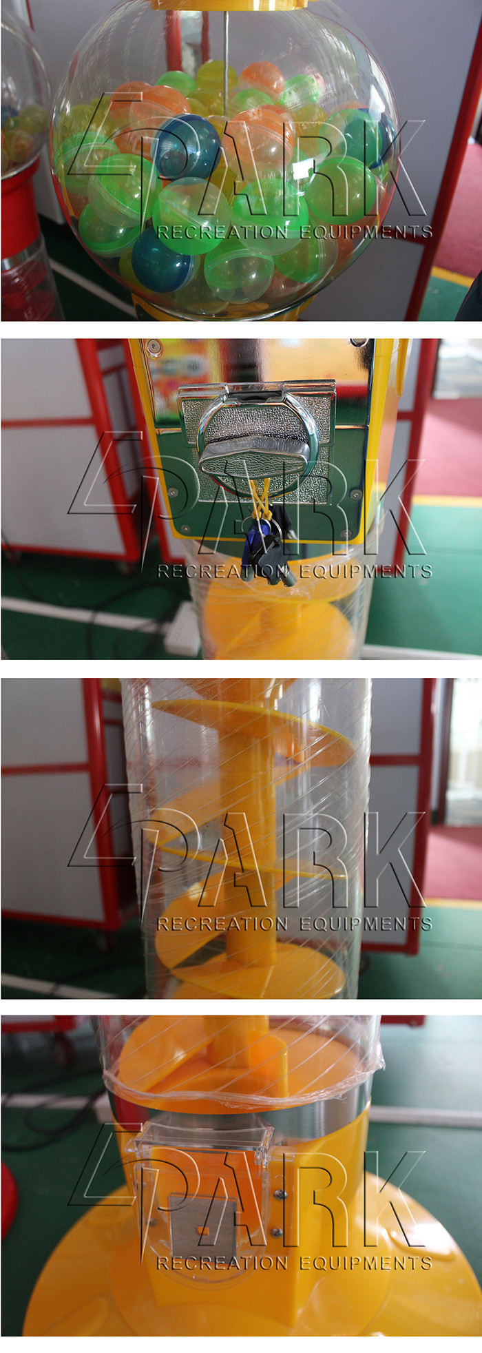 Game Center Kids Gashapon Vending Machine Automatic Capsule Toys Red And Yellow