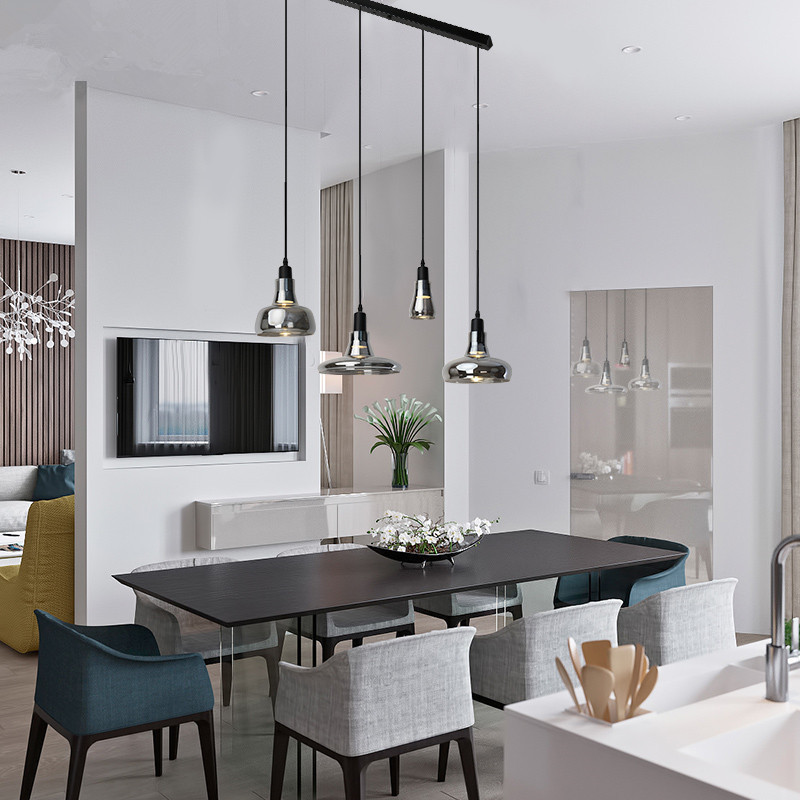 Modern Smoky Glass Pendant Lights Kitchen Cafe Bar Dining Room Home Shadows Pendant Lamp(WH-GP-157)