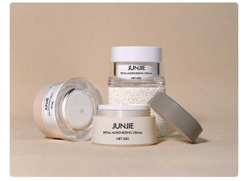 Acrylic Collar Material 50gm Plastic Wheat Colour Cosmetic Set Cream Jars for Cosmetic Jar Packaging Solution