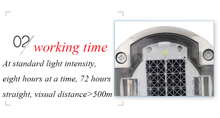 Aluminum Led Solar Road Stud Reflective Traffic Warning Marker Light For Pathway Highway Project