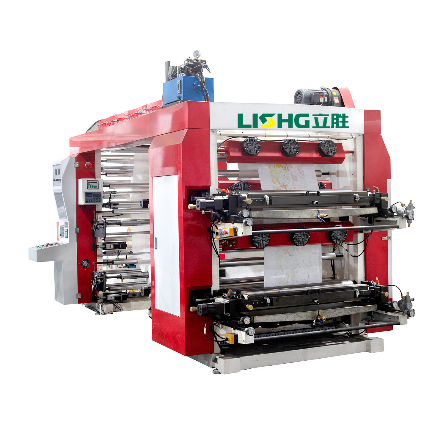 4color Stack Type Shopping Bag Flexographic Printing Machine with video inspection