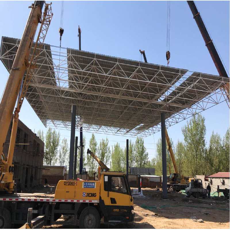 Anti Corrosion S355JR Gas Station Canopy Construction 100-300m Welding