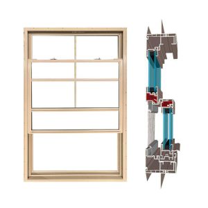 62mm Single Hung And Tilt Window White Black Color With PVC Grids