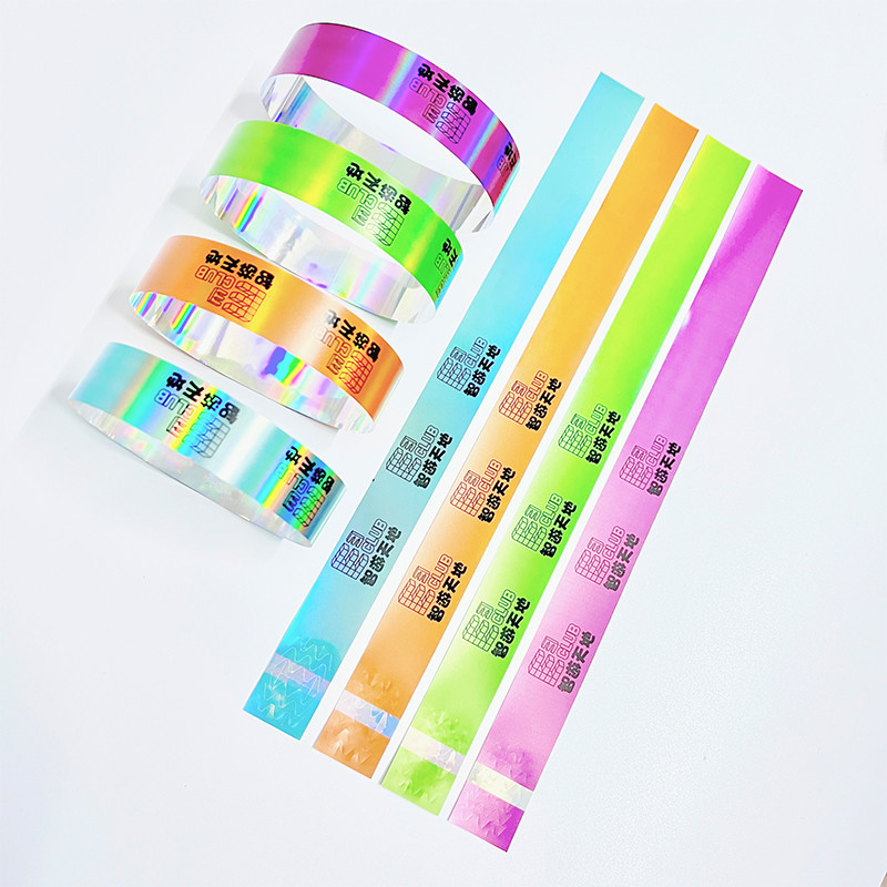 Tyvek Glitter Laser Wristband Decorative Custom Personalized Bracelet