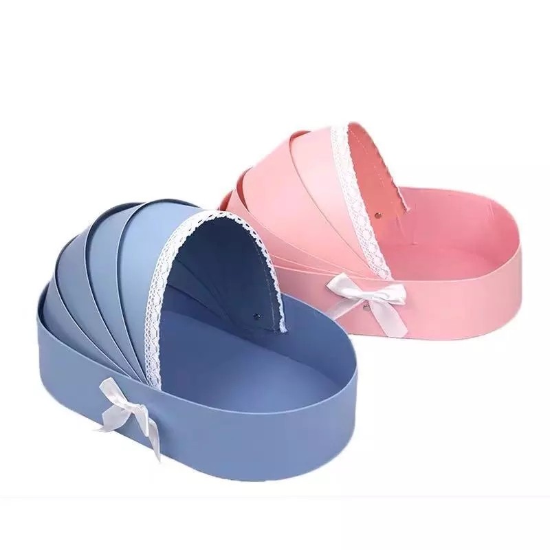 New Design Flower Box Baby Cradle Shape Box For Baby Birthday rose gift
