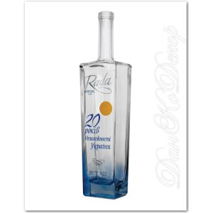 750ml Fancy Rum Bottle Round Shape With Metal Label Rum Glass Bottle