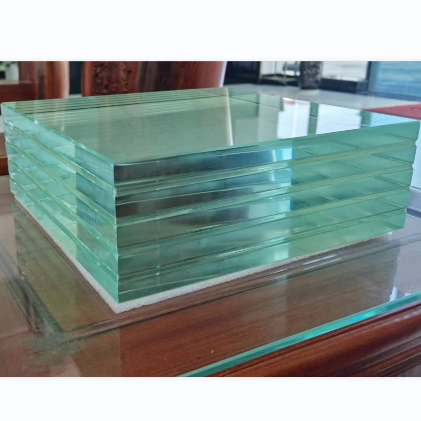 EVA PVB SGP Laminated Tempered Glass Clear Toughened Flat Curved 6.38mm To 40.28mm