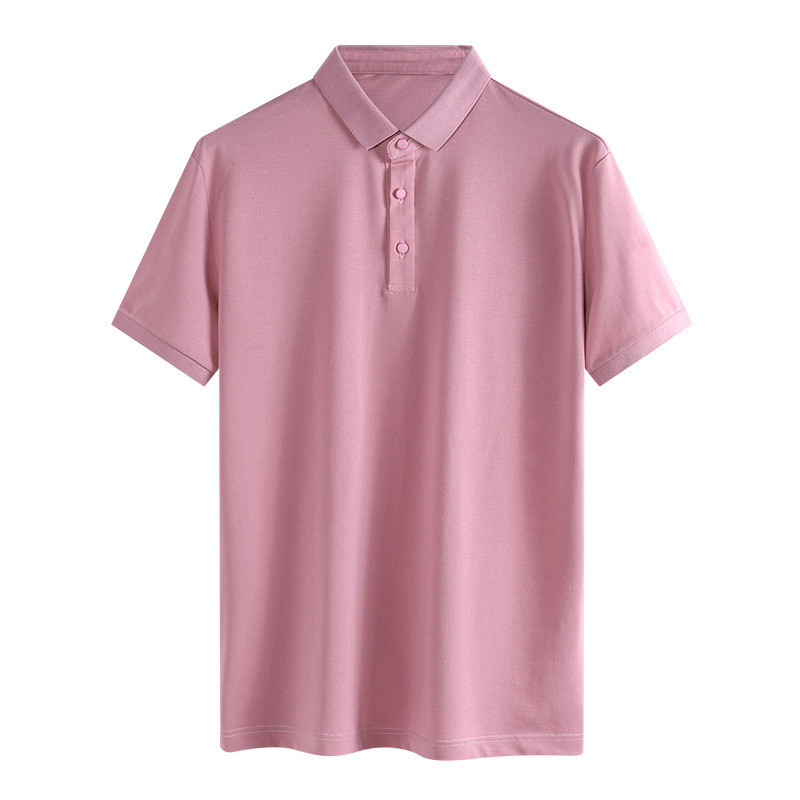 Lapel Collar Males Solid Color Rugby Shirts 180gsm Ice Thread Plus Size Polo Shirt