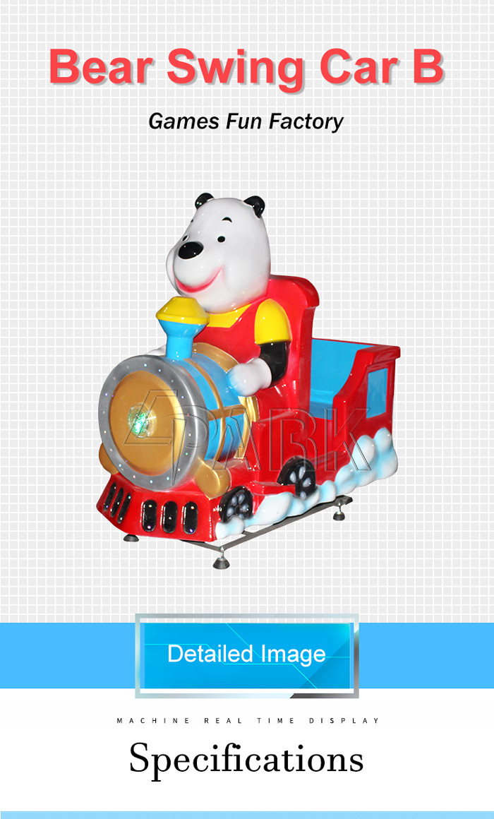 Swing Car Kiddy Ride Machine With Colorful LED For Business Purpose