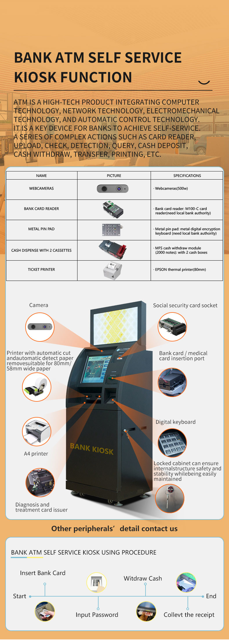 Cash Dispensing And Deposit Retail Store Payment Deposit Terminal Self Service Kiosk
